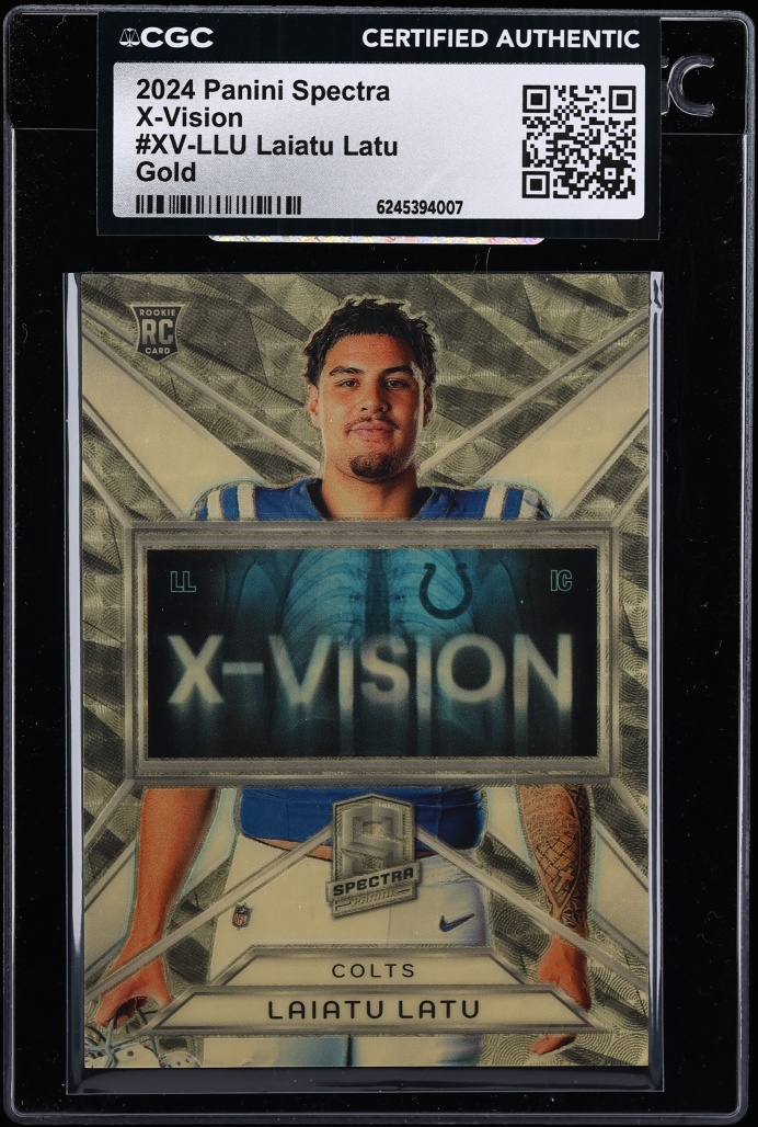 2024 Panini Spectra X-Vision Gold Laiatu Latu ROOKIE 1/1 #XV-LLU CGC AUTH