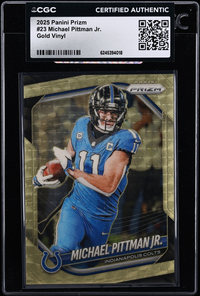 2025 Panini Prizm Gold Vinyl Michael Pittman Jr. /5 #23 CGC AUTH