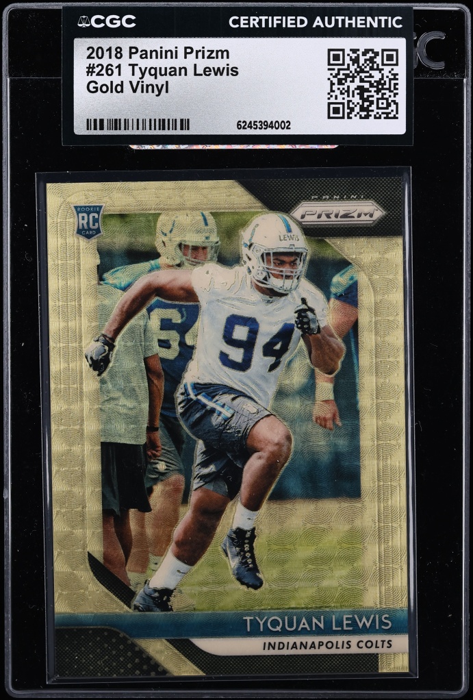 2018 Panini Prizm Gold Vinyl Tyquan Lewis ROOKIE /5 #261 CGC AUTH