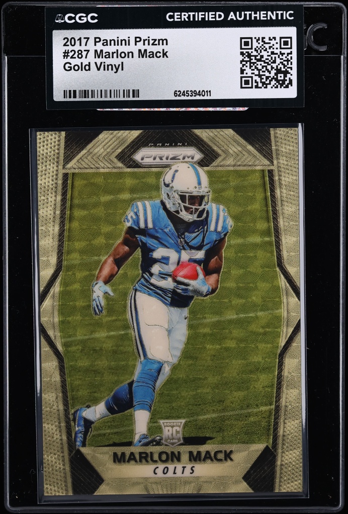 2017 Panini Prizm Gold Vinyl Marlon Mack ROOKIE /5 #287 CGC AUTH