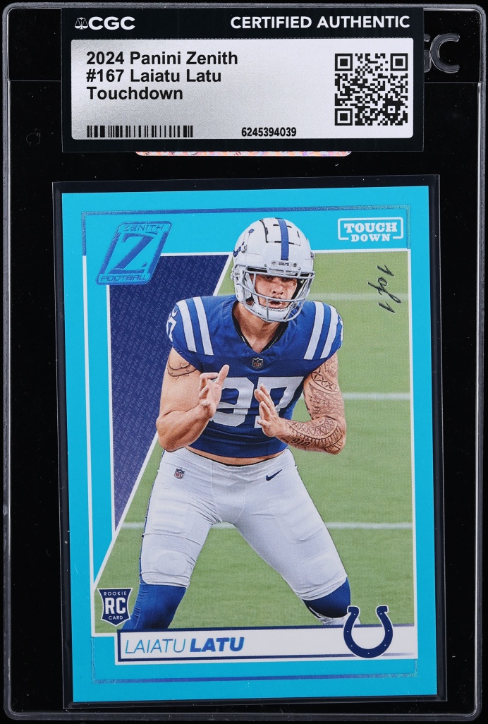 2024 Panini Zenith Touchdown Laiatu Latu ROOKIE 1/1 #167 CGC AUTH