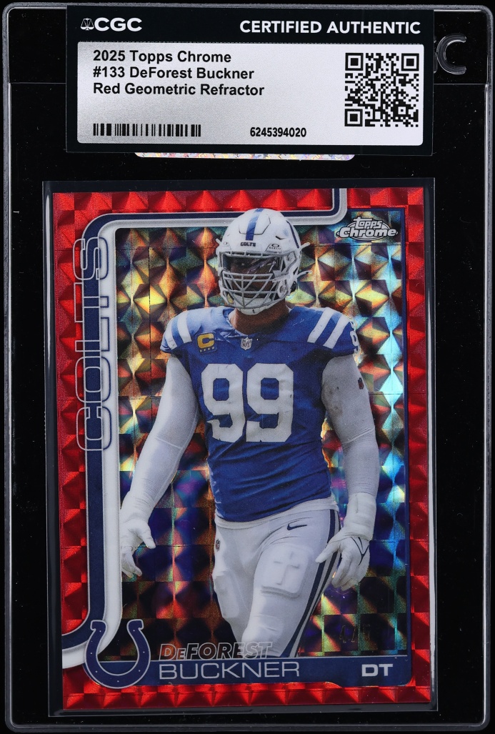 2025 Topps Chrome Red Geometric Refractor DeForest Buckner /5 #133 CGC AUTH