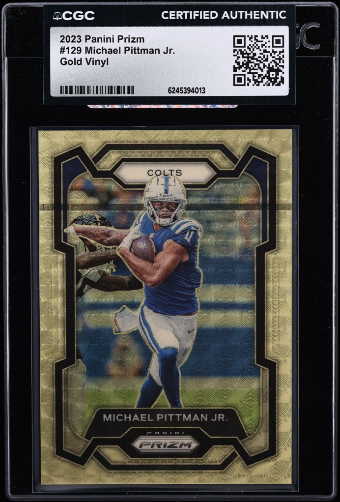 2023 Panini Prizm Gold Vinyl Michael Pittman Jr. 1/5 #129 CGC AUTH