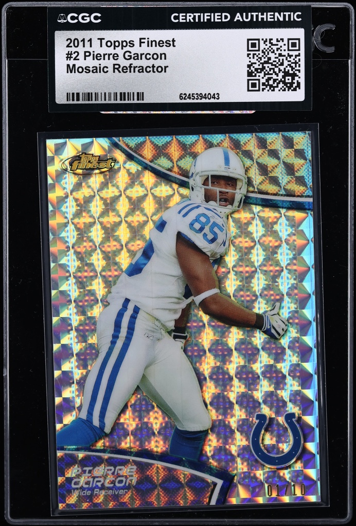 2011 Finest Mosaic Refractor Pierre Garcon 1/10 #2 CGC AUTH