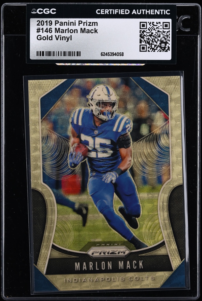 2019 Panini Prizm Gold Vinyl Marlon Mack /5 #146 CGC AUTH