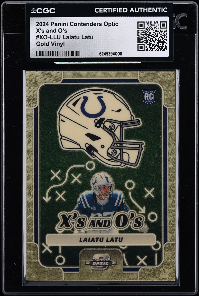 2024 Panini Contenders Optic X's And O's Gold Vinyl Laiatu Latu ROOKIE 1/1 #XO-LLU CGC AUTH