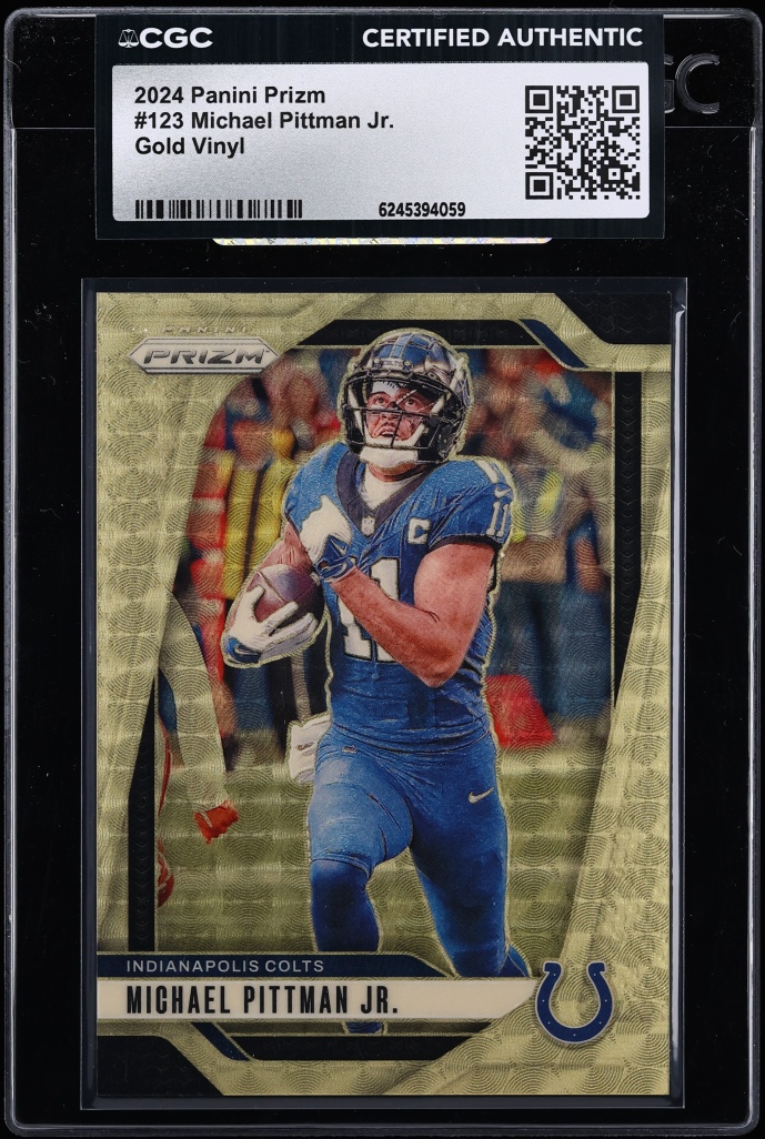 2024 Panini Prizm Gold Vinyl Michael Pittman Jr. 1/5 #123 CGC AUTH