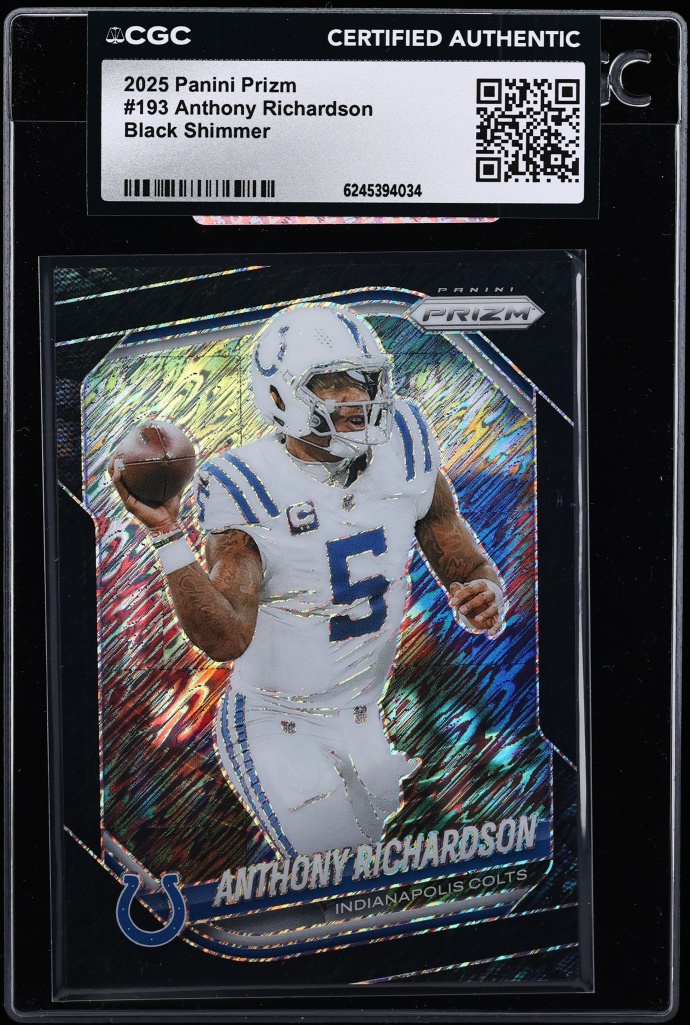 2025 Panini Prizm Black Shimmer Anthony Richardson 1/1 #193 CGC AUTH