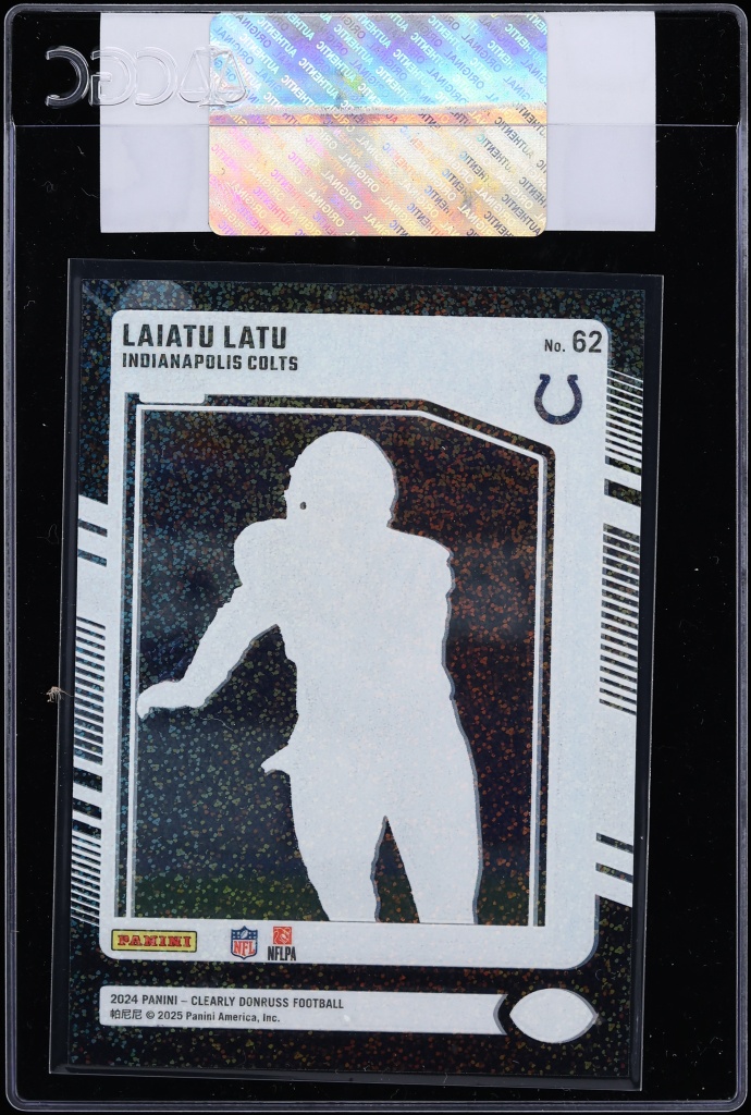 2024 Donruss Clearly Black Galactic Laiatu Latu ROOKIE 1/1 #62 CGC AUTH - Photo 2