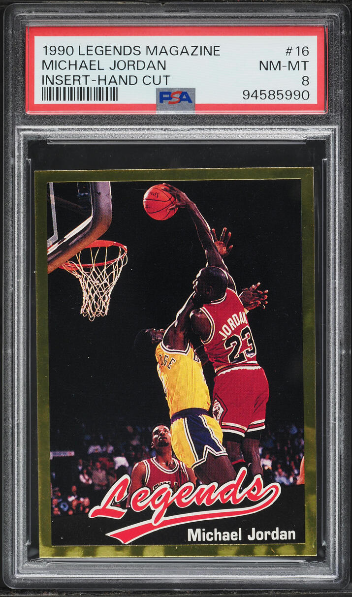 1990 Legends Magazine Insert Hand Cut Michael Jordan #16 PSA 8 NM-MT