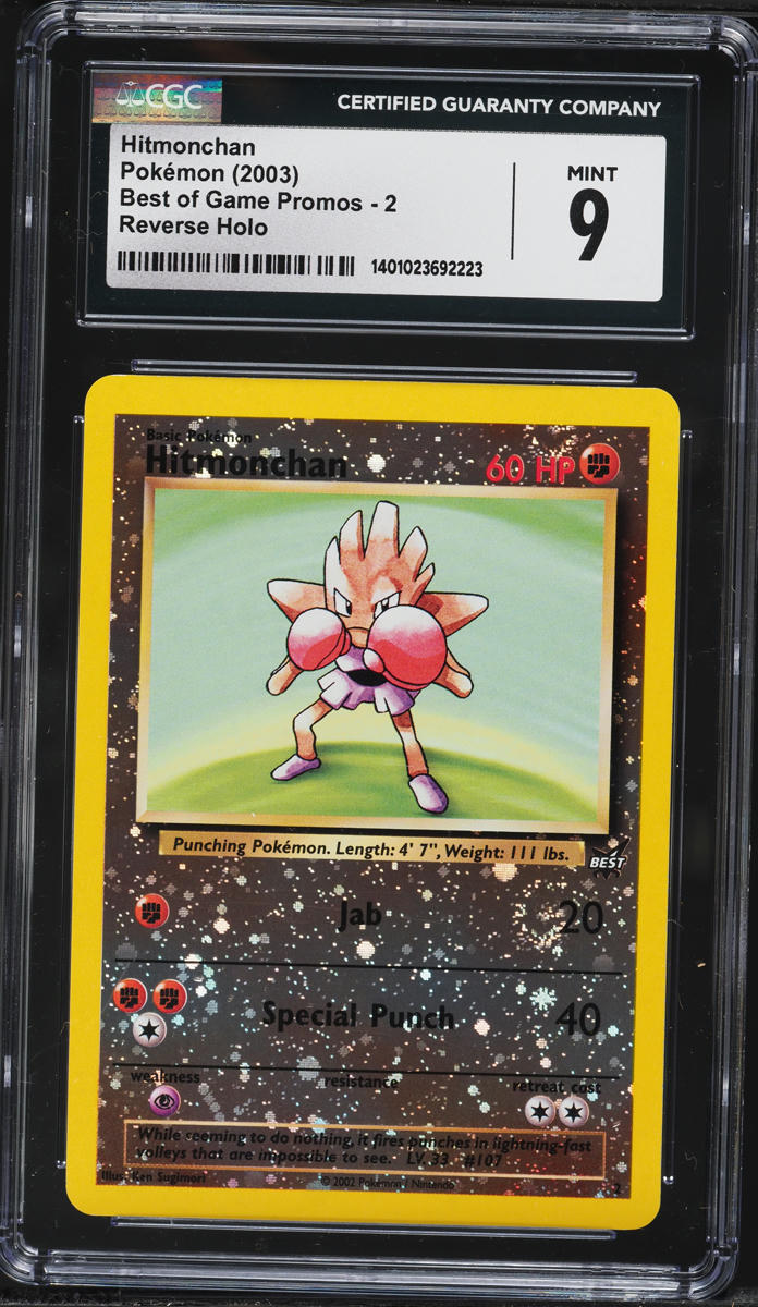2003 Pokemon Best Of Game Promo Reverse Holo Hitmonchan #2 CGC 9 MINT