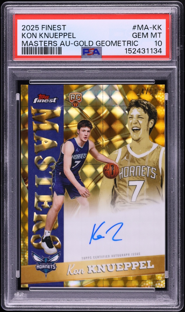 2025 Finest Masters Gold Geometric Kon Knueppel ROOKIE AUTO /50 #MA-KK PSA 10 GEM MINT