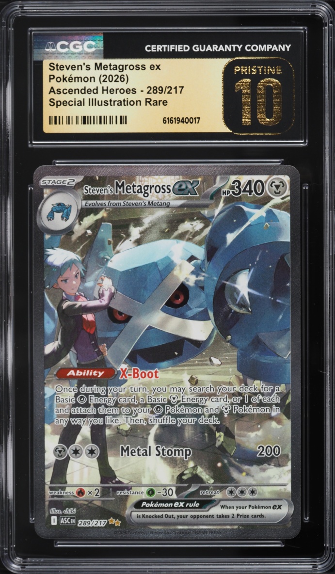 2026 Pokemon Mega Evolution Ascended Heroes SIR Steven's Metagross EX #289 CGC 10 PRISTINE