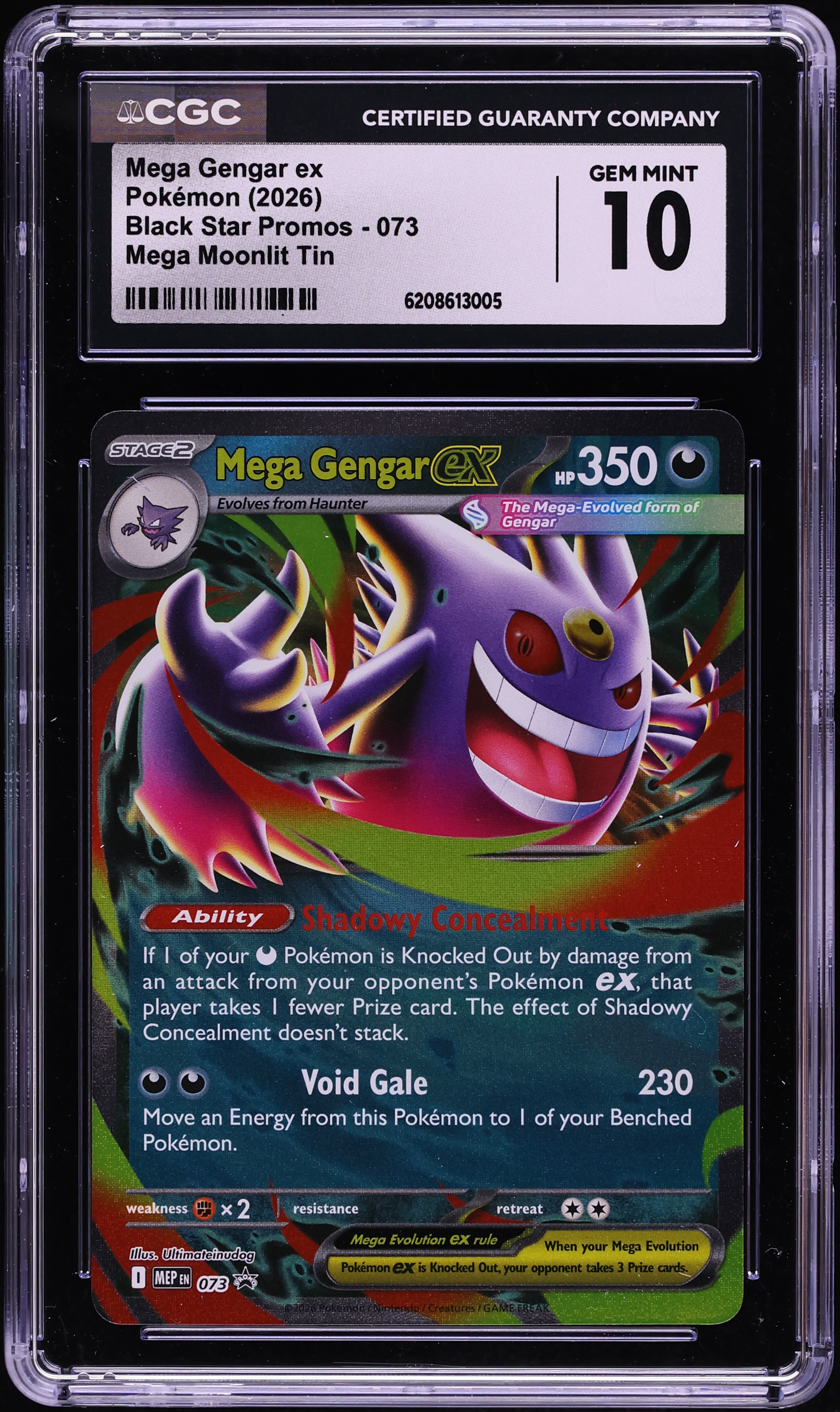2026 Pokemon Mega Evolution Promo Mega Moonlit Tin Mega Gengar ex #73 CGC 10 GEM MINT