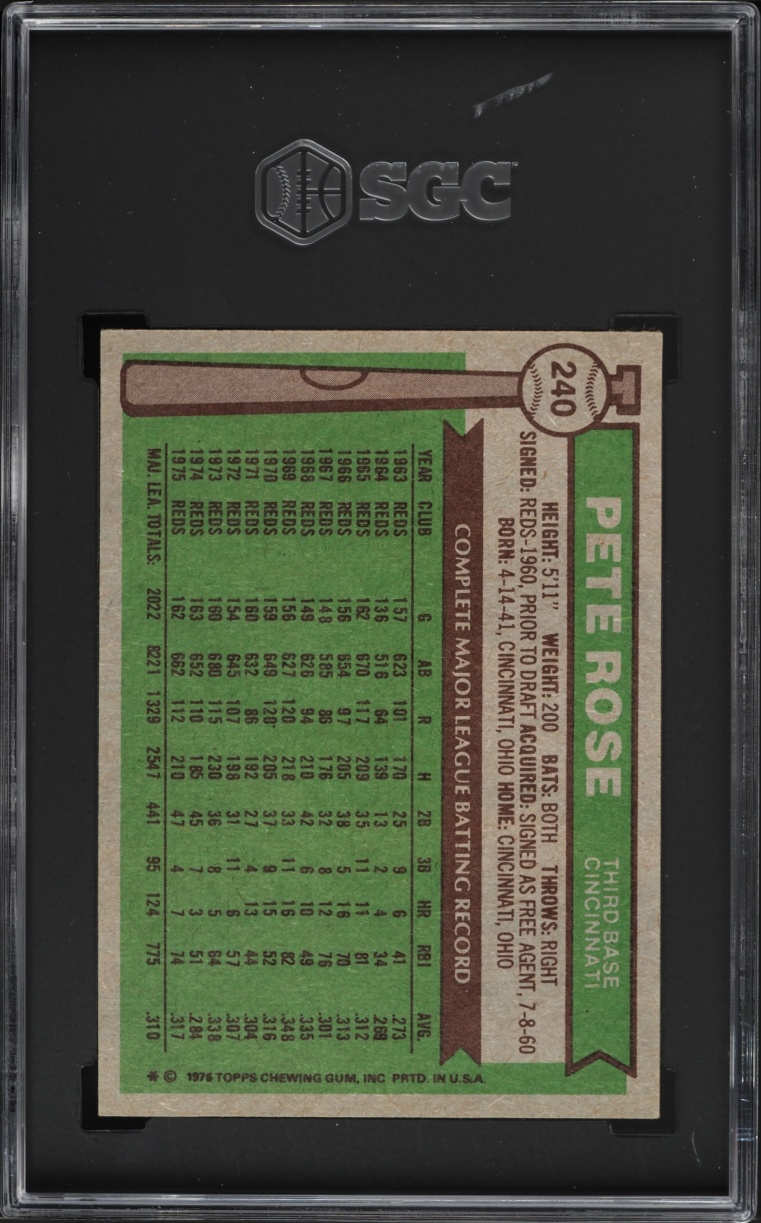 1976 Topps All Star Pete Rose #240 SGC 5.5 EX+