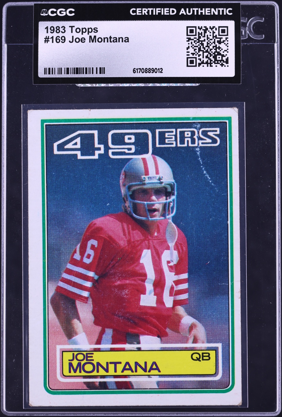 1983 Topps Football Joe Montana #169 CGC AUTH