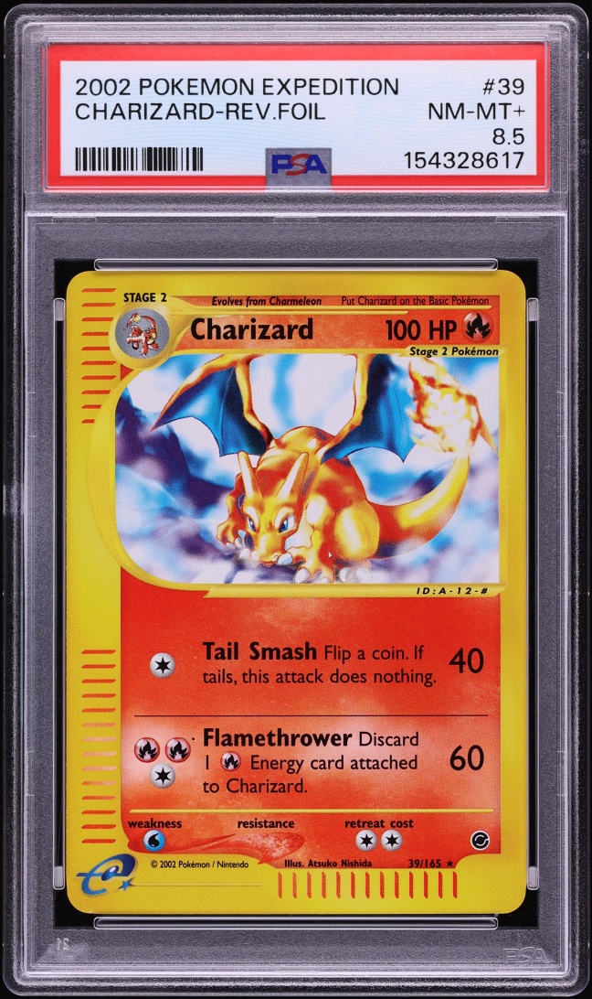 2002 Pokemon Expedition Reverse Holo Charizard #39 PSA 8.5 NM-MT+
