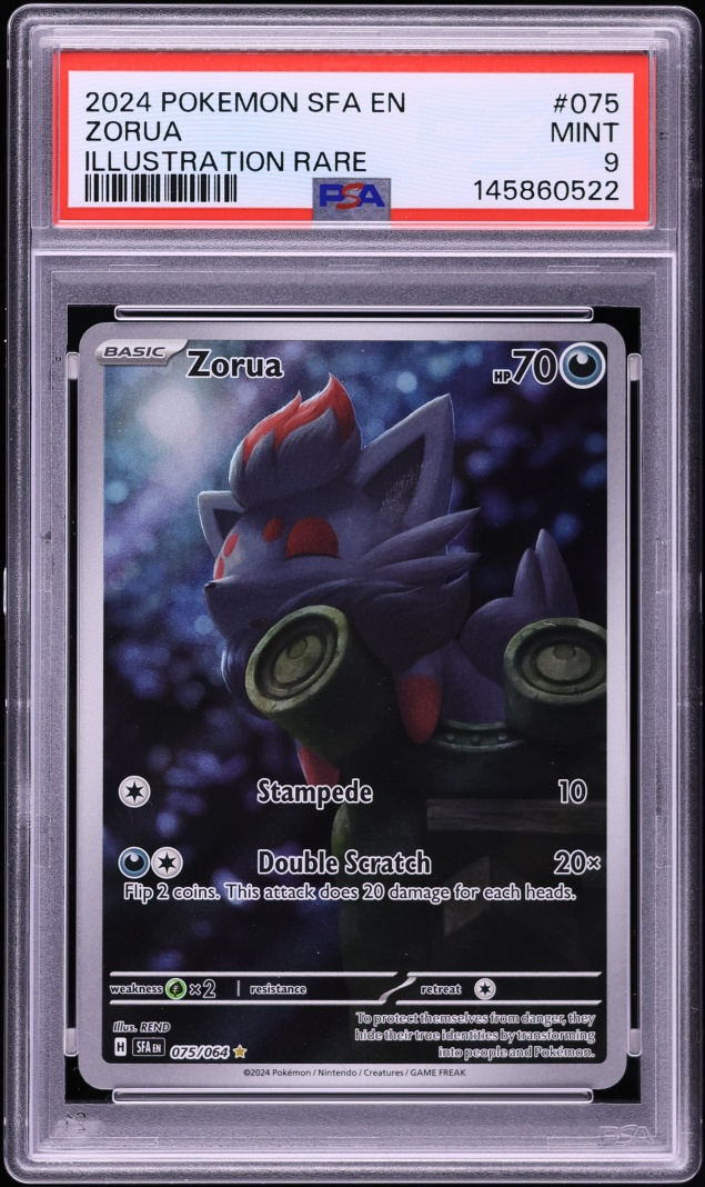 2024 Pokemon Scarlet & Violet Shrouded Fable IR Zorua #75 PSA 9 MINT