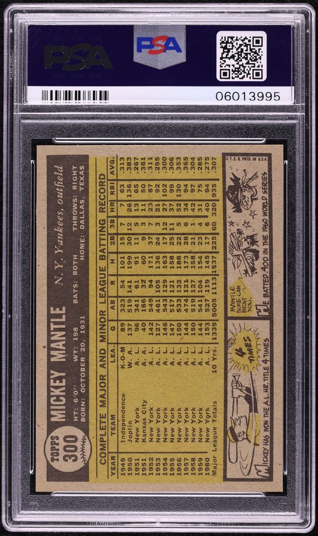 1961 Topps Mickey Mantle #300 PSA 9 MINT