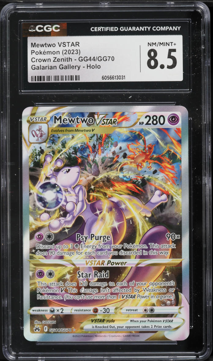 2023 Pokemon Sword & Shield Crown Zenith Full Art Mewtwo VSTAR #GG44 CGC 8.5 NM-MT+