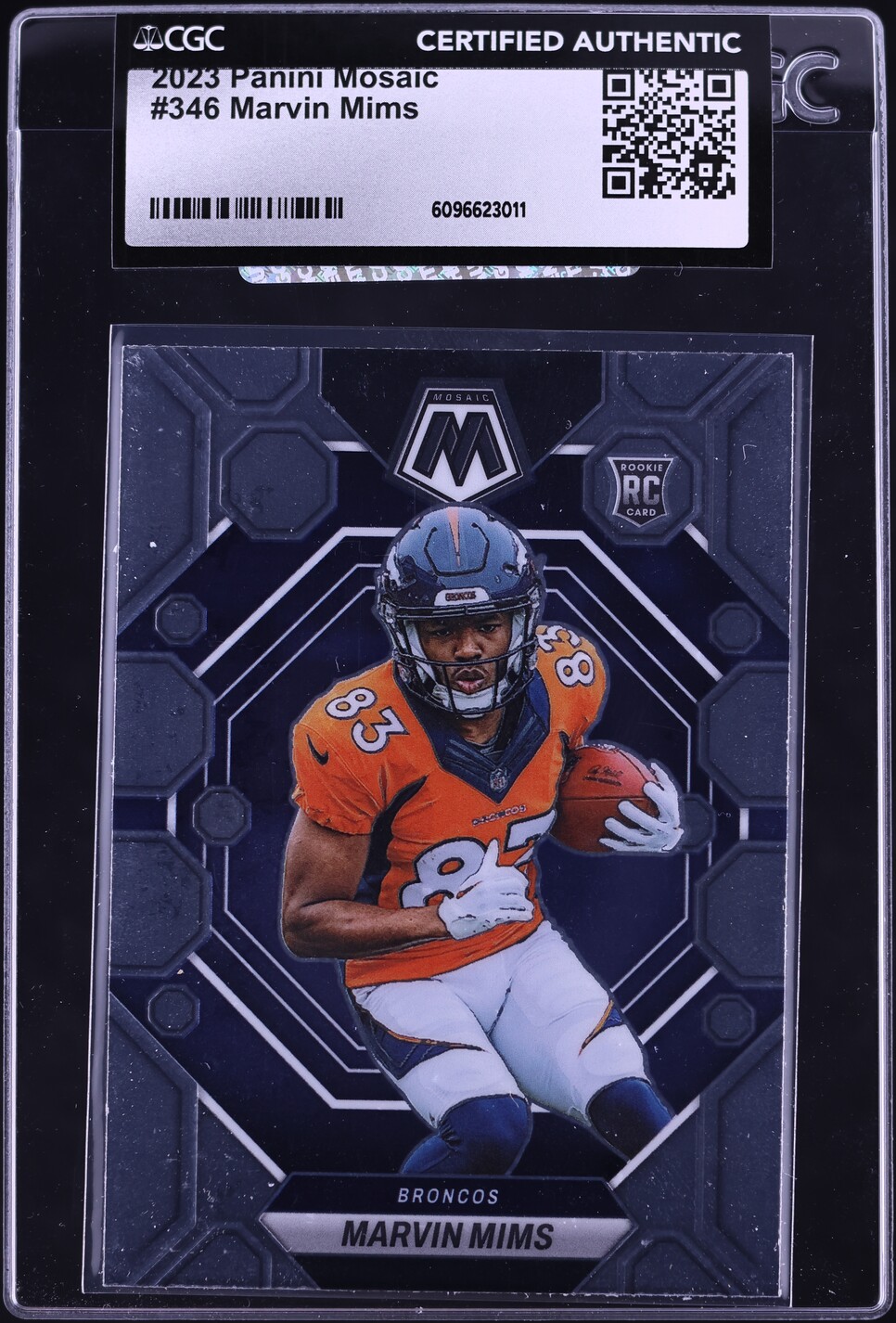 2023 Panini Mosaic Marvin Mims ROOKIE #346 CGC AUTH
