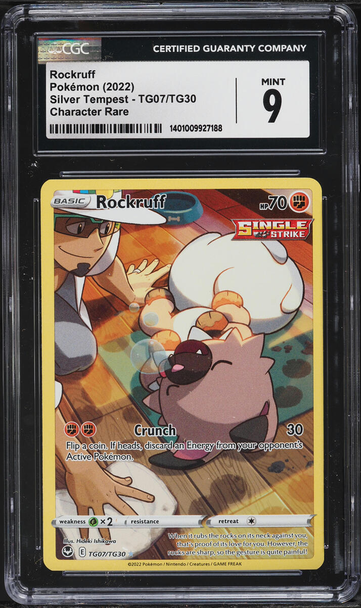 2022 Pokemon Sword & Shield Silver Tempest CHR Rockruff #TG07 CGC 9 MINT