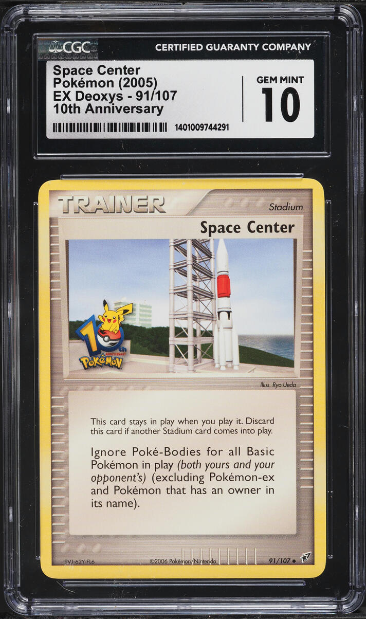 2005 Pokemon EX Deoxys 10th Anniversary Space Center #91 CGC 10 GEM MINT
