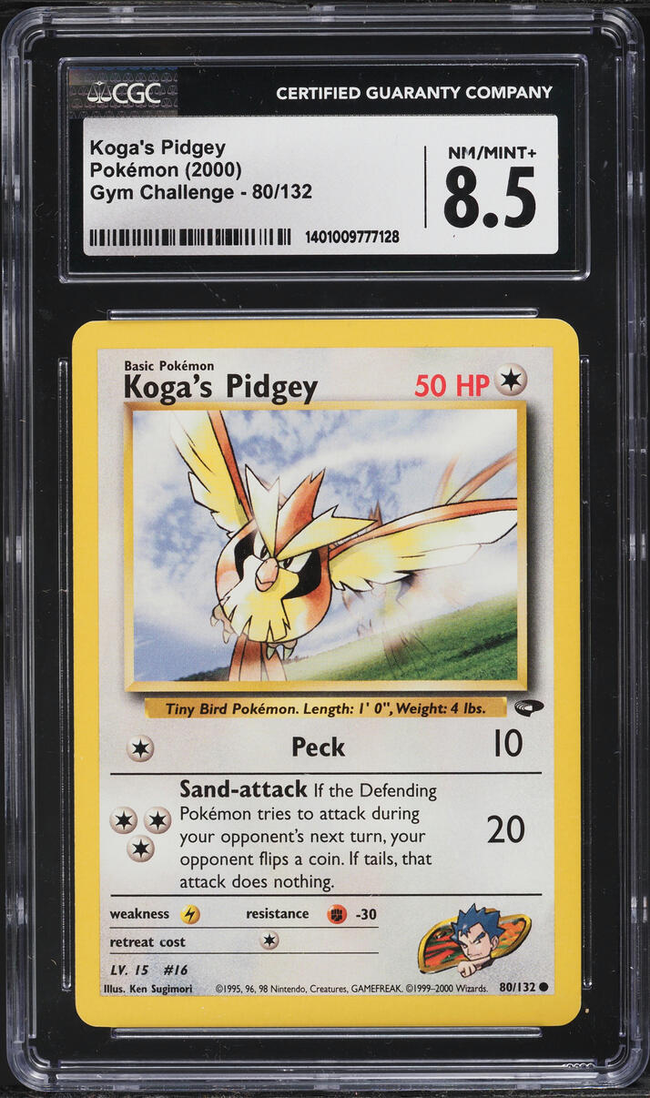 2000 Pokemon Gym Challenge Koga's Pidgey #80 CGC 8.5 NM-MT+