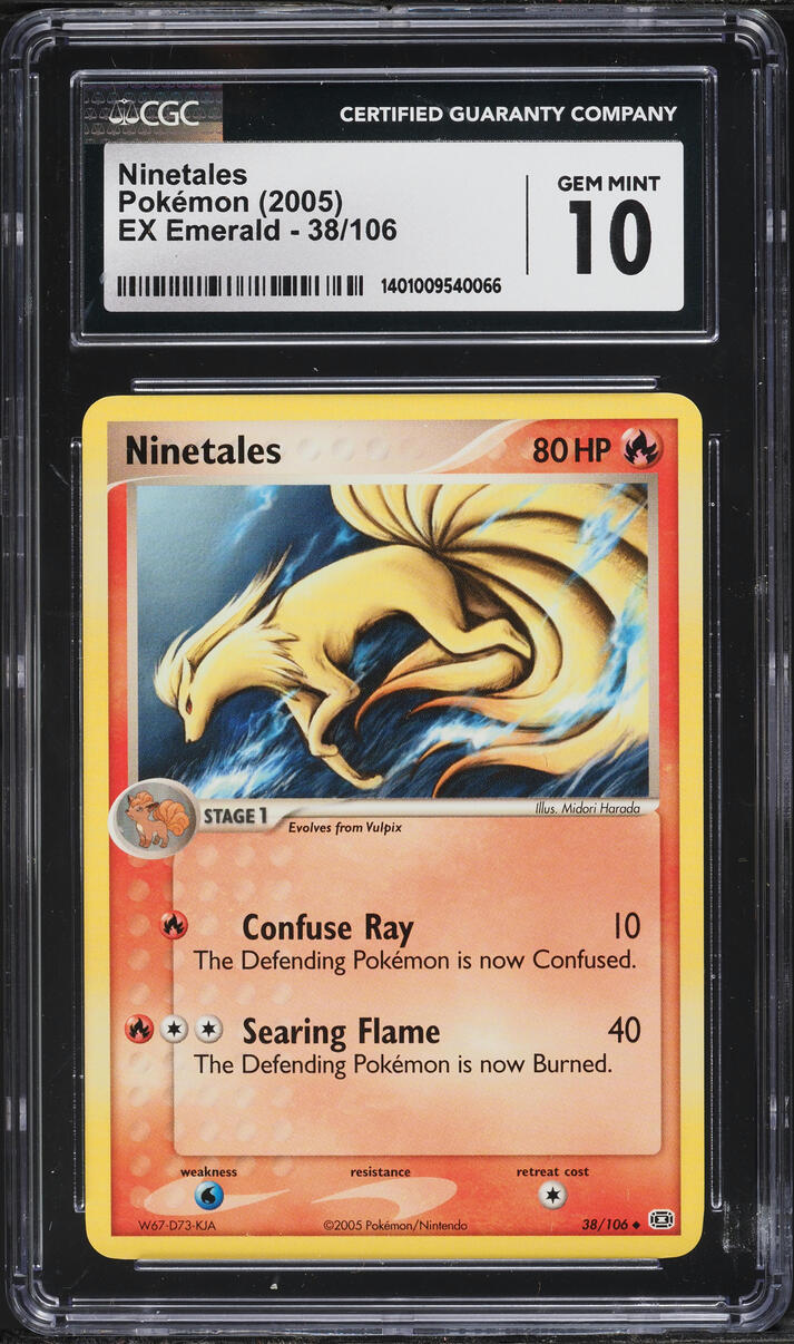 2005 Pokemon EX Emerald Ninetales #38 CGC 10 GEM MINT