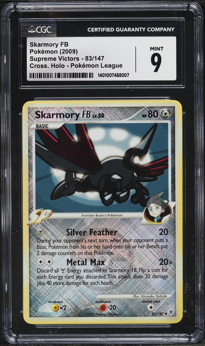 2009 Pokemon Platinum Supreme Victors League Crosshatch Holo Skarmory FB #83 CGC 9 MINT