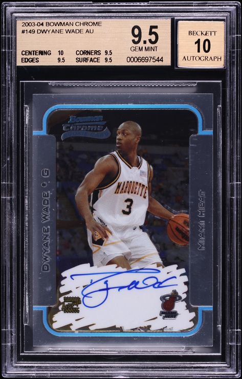 2003 Bowman Chrome Dwyane Wade ROOKIE AUTO /250 #149 BGS 9.5 GEM MINT - Photo 1
