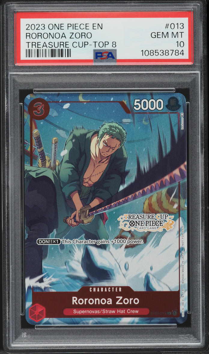 2023 One Piece Promo Treasure Cup Top 8 Roronoa Zoro #ST01-013 PSA 10 GEM MINT