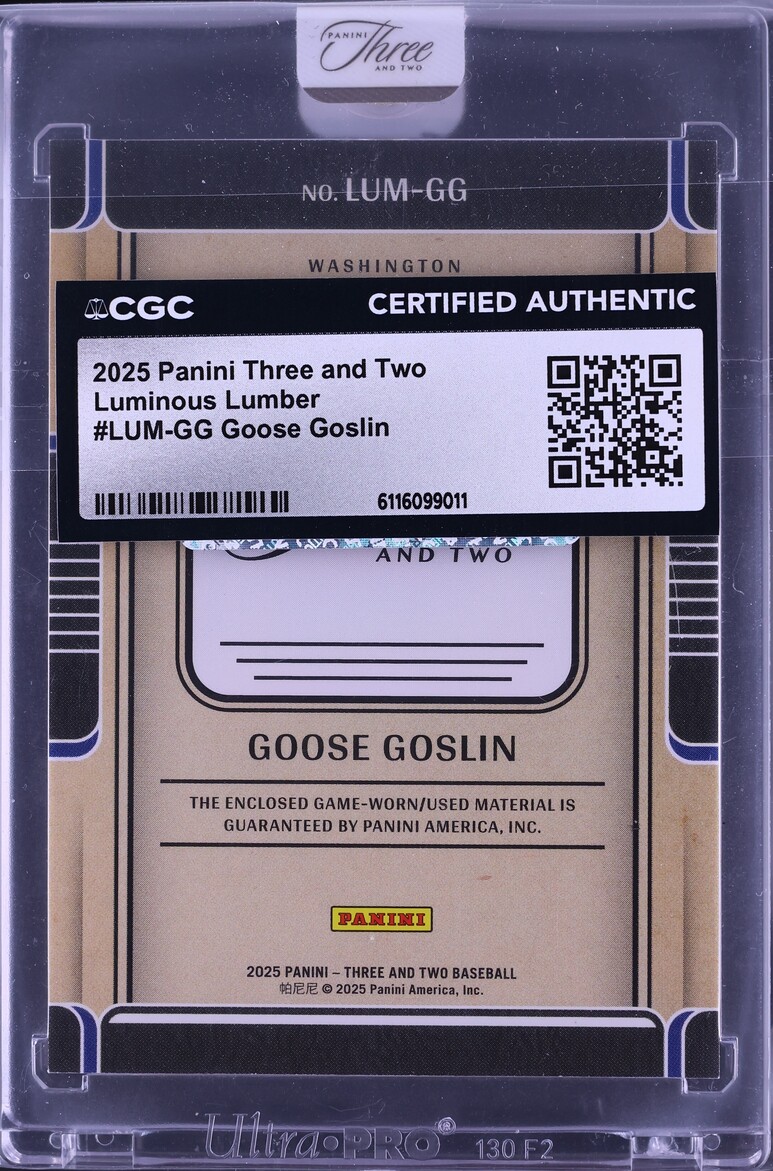 2025 Panini Three And Two Luminous Lumber Goose Goslin RELIC /49 #LUM-GG CGC AUTH