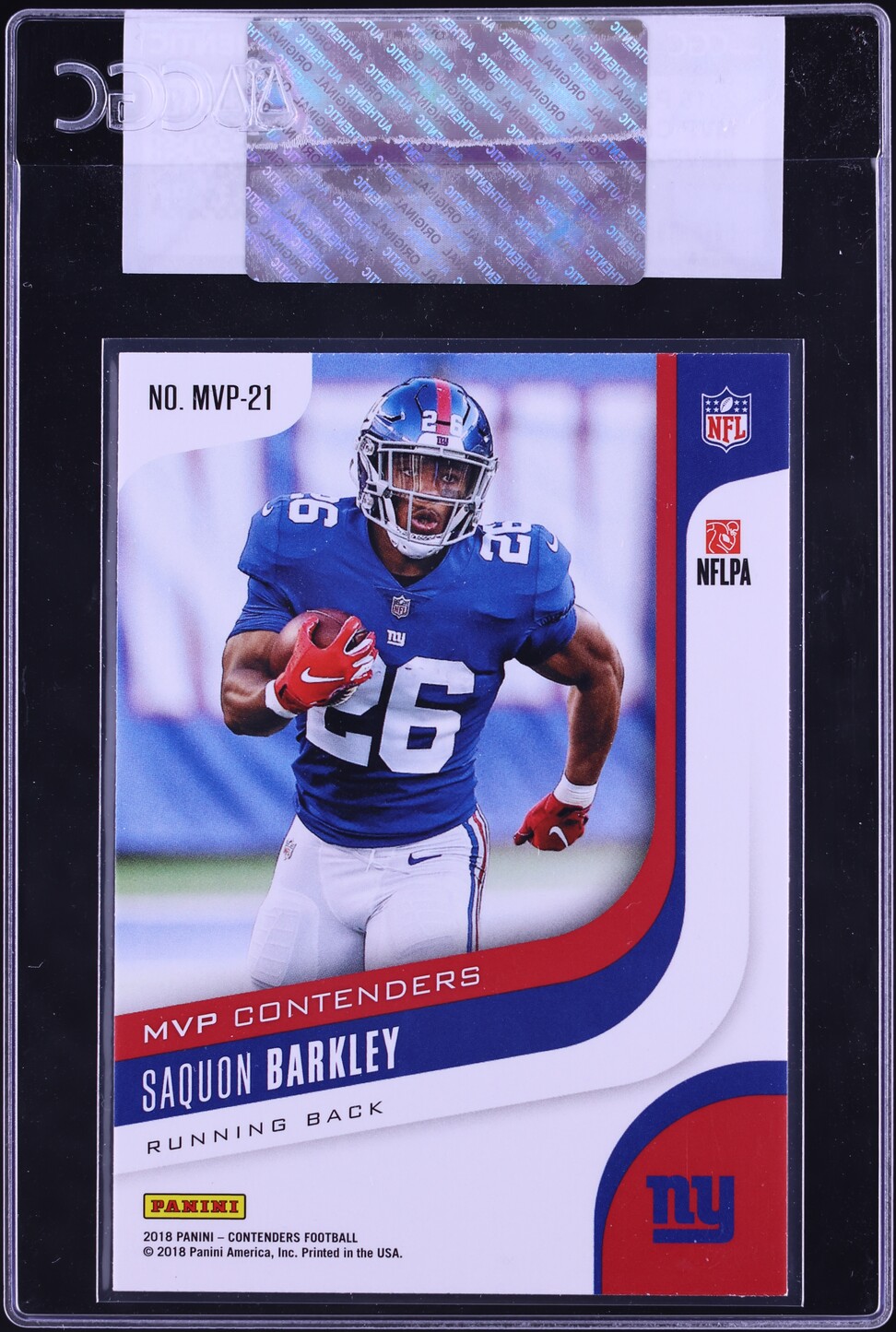 2018 Panini Contenders MVP Saquon Barkley #MVP-21 CGC AUTH