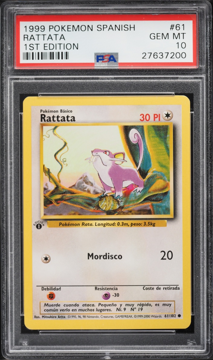 1999 Pokemon Spanish Base Set 1st Edition Rattata #61 PSA 10 GEM MINT