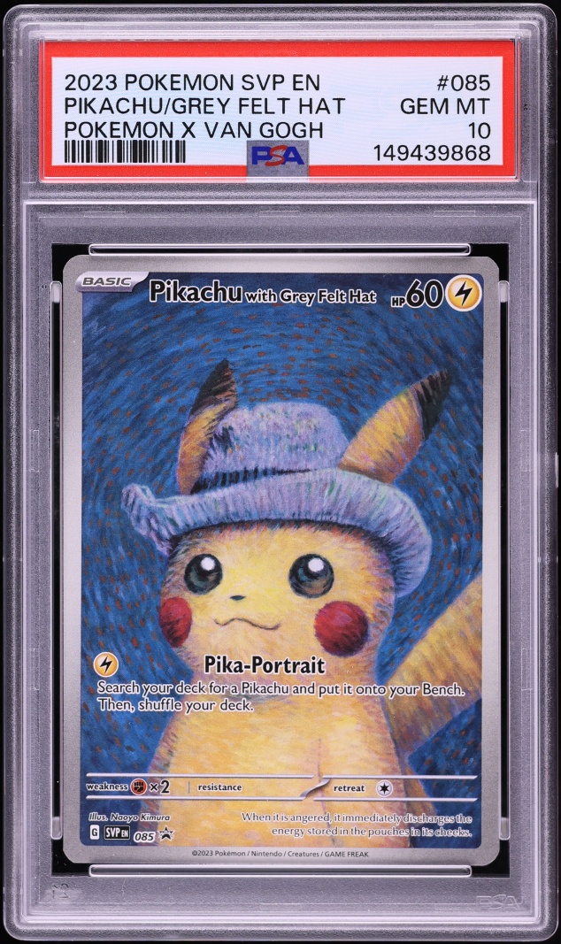 2023 Pokemon SV Promo Van Gogh Full Art Pikachu With Grey Felt Hat #85 PSA 10 GEM MINT