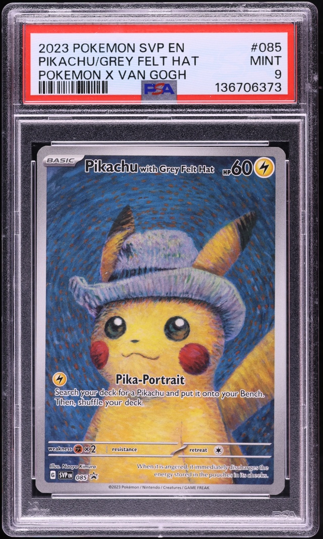 2023 Pokemon Scarlet & Violet Promo Van Gogh Pikachu With Grey Felt Hat #85 PSA 9 MINT