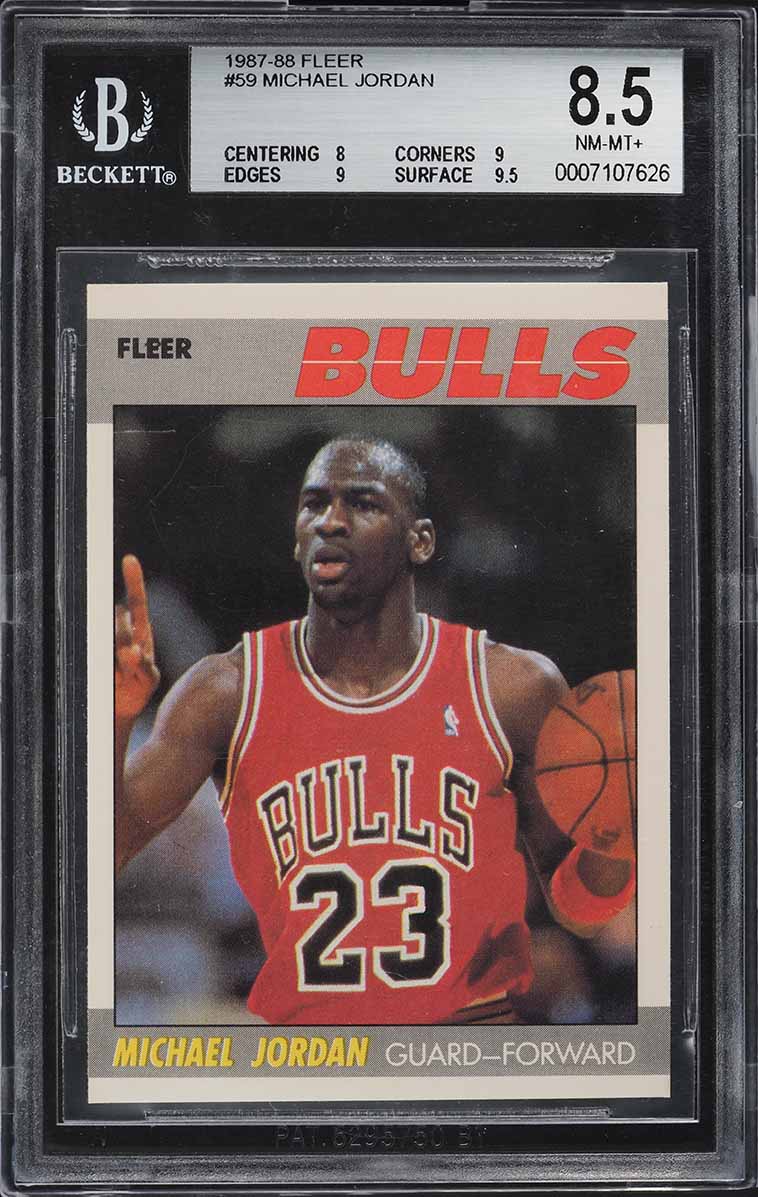 1987 Fleer Basketball Michael Jordan #59 PSA 7 NRMT on
