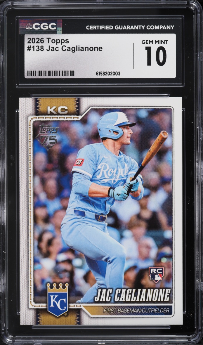 2026 Topps Jac Caglianone ROOKIE #138 CGC 10 GEM MINT