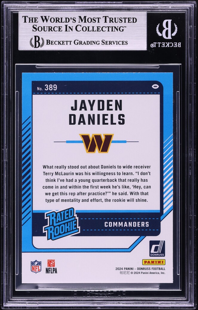 2024 Donruss Football Jayden Daniels ROOKIE #389 BGS 8.5 NM-MT+