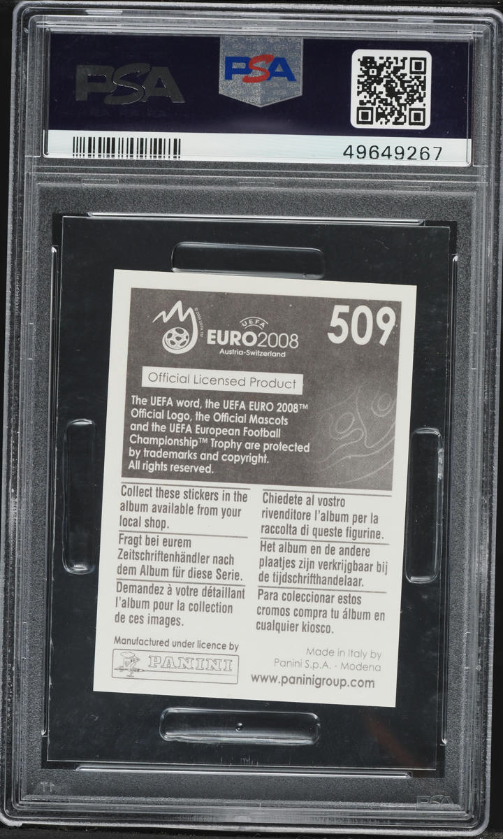 2008 Panini UEFA Euro Sticker Cristiano Ronaldo #509 PSA 9 MINT