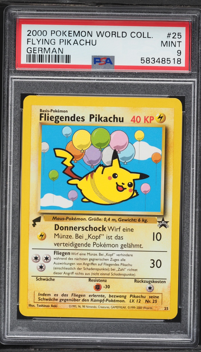 2000 Pokemon German World Collection Flying Pikachu #25 PSA 9 MINT