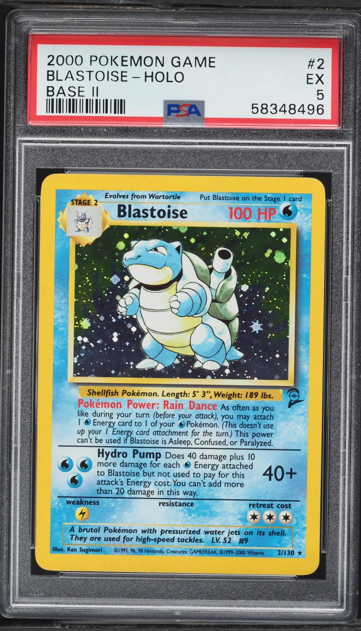 2000 Pokemon Base Set 2 Holo Blastoise #2 PSA 5 EX