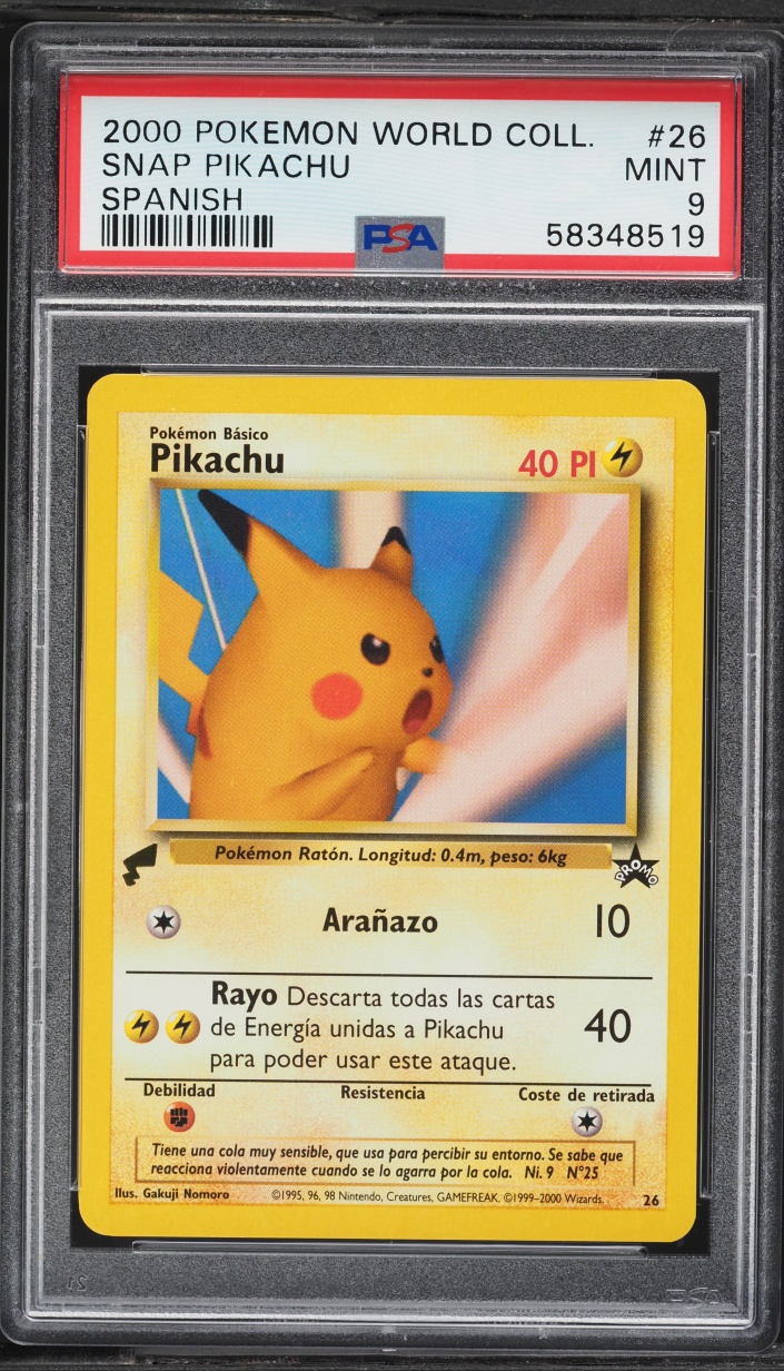 2000 Pokemon Spanish World Collection Snap Pikachu #26 PSA 9 MINT