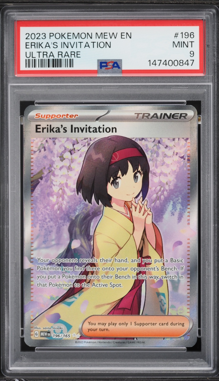 2023 Pokemon Scarlet & Violet 151 Full Art Erika's Invitation #196 PSA 9 MINT