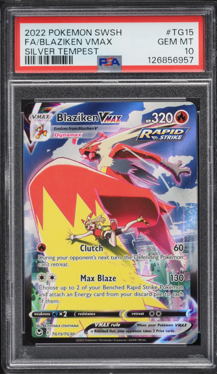 2022 Pokemon Sword & Shield Silver Tempest CHR Blaziken VMAX #TG15 PSA 10 GEM MINT