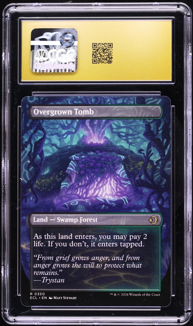 2026 Magic The Gathering MTG Lorwyn Eclipsed Borderless Overgrown Tomb #0350 CGC 10 PRISTINE