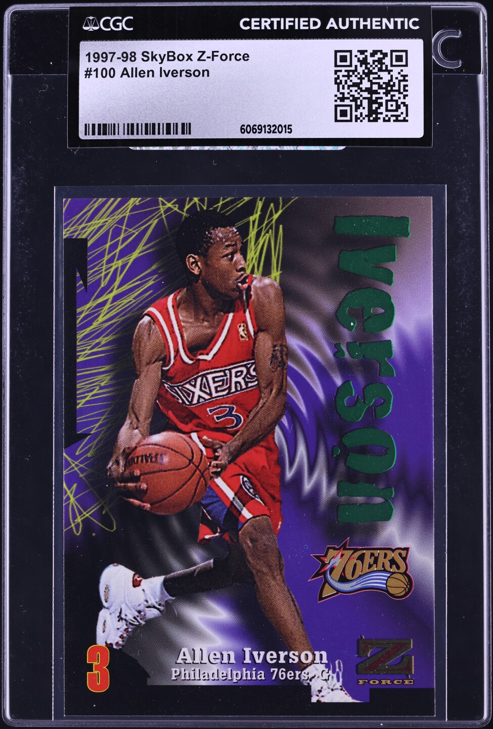 1997 Skybox Z-Force Allen Iverson #100 CGC AUTH