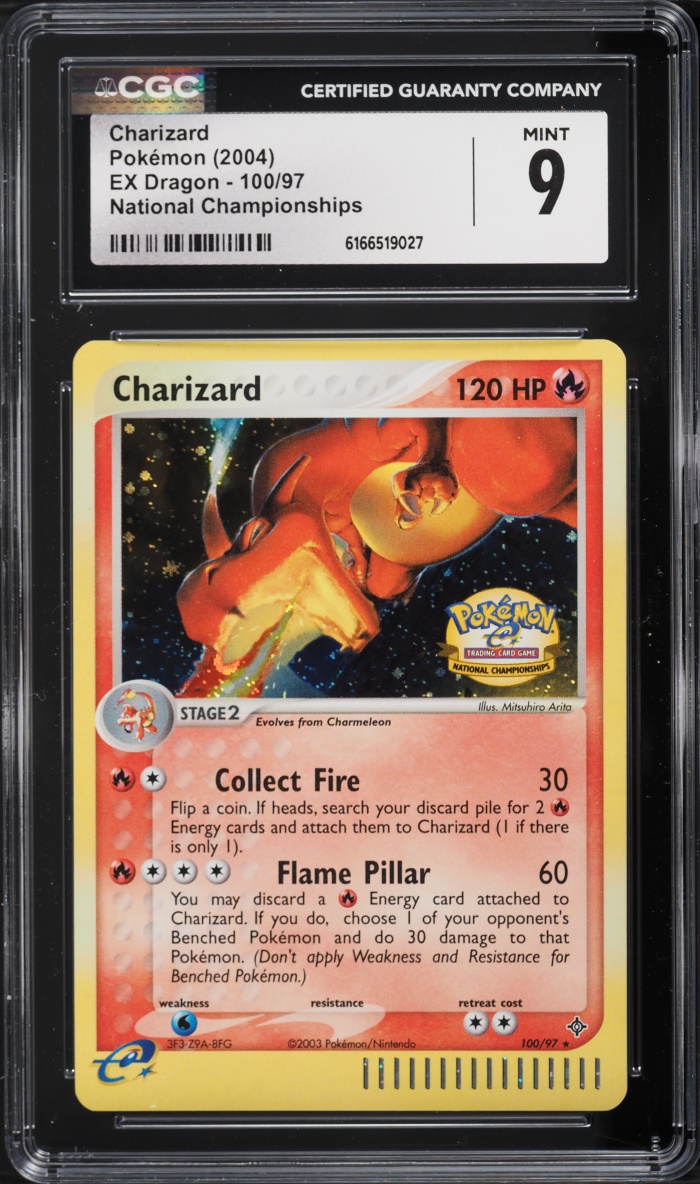 2004 Pokemon EX Dragon National Championships Holo Charizard #100 CGC 9 MINT