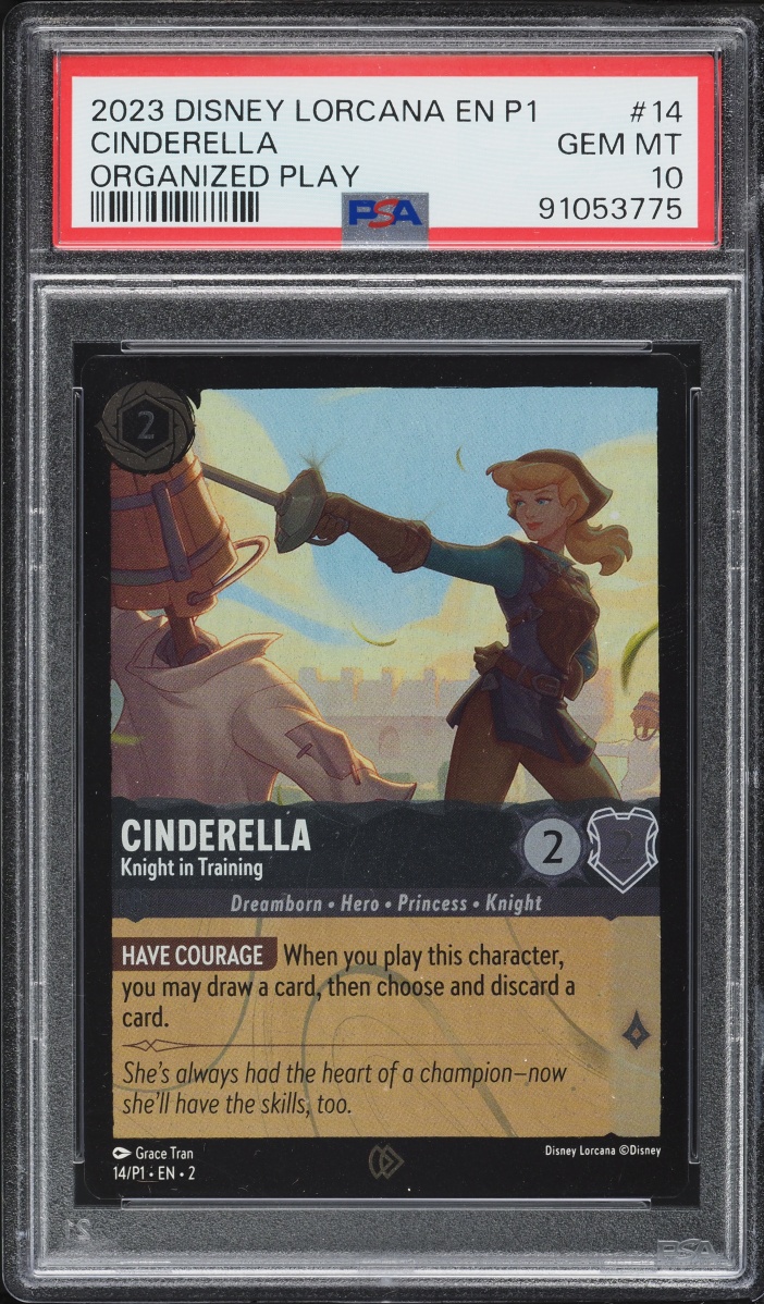 2023 Disney Lorcana Organized Play Promo Cinderella Knight In Training #14 PSA 10 GEM MINT